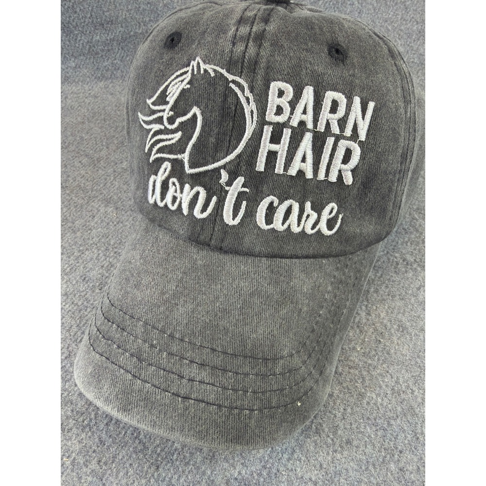 Barn Hair Don't Care Baseball Cap Women OS Black Barn Hair Don't Care Horse Hat